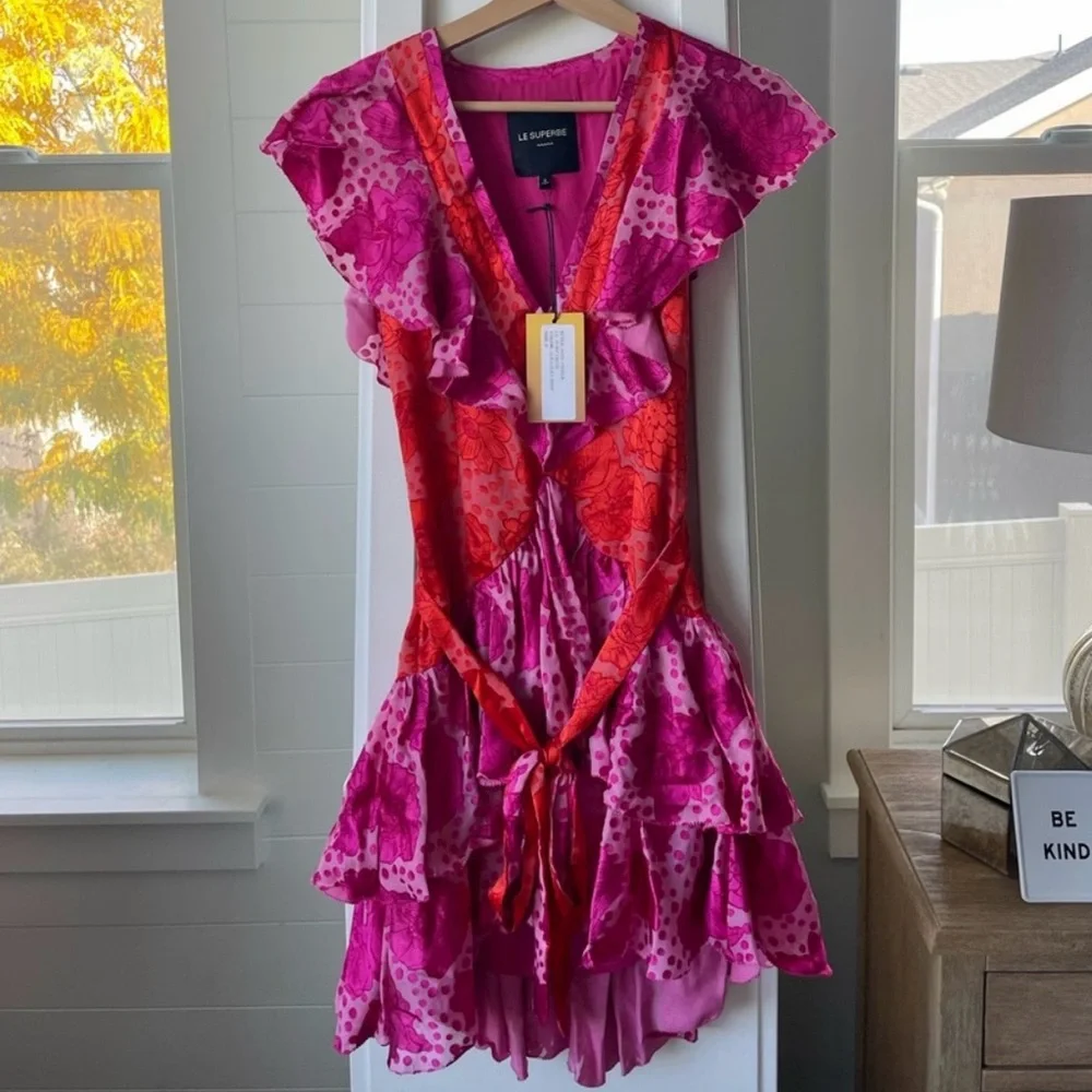 Le Superbe Aurora Flora Lil Flirt Ruffle Mini Dress - Picture 11 of 16